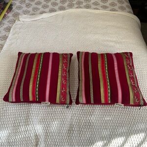 Pier 1 Red and Green Decorative Pillows